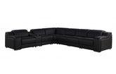 1116 DivanItalia Black Top-Grain Italian Leather 7-Piece Sectional with 4 Power Reclining Seats & Power HeadrestModel:  1116-BLACK-4PWR-7PC